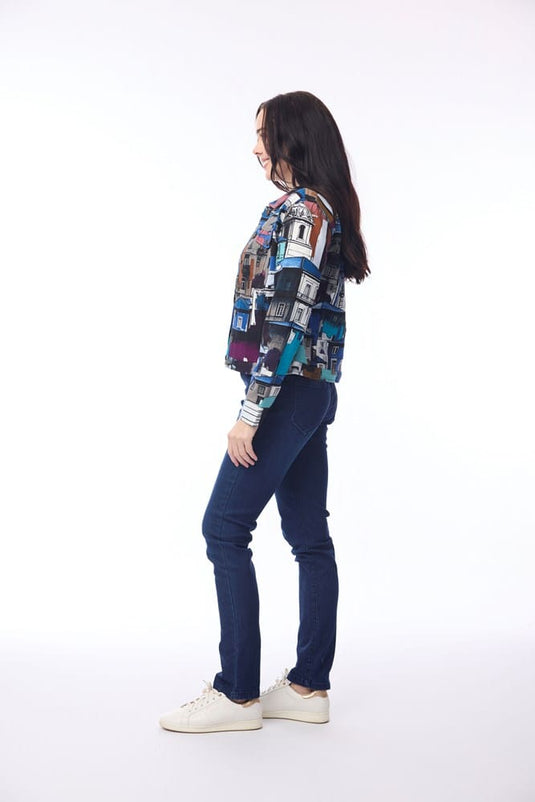 Orientique Womens Biker Jacket - Porto Blue