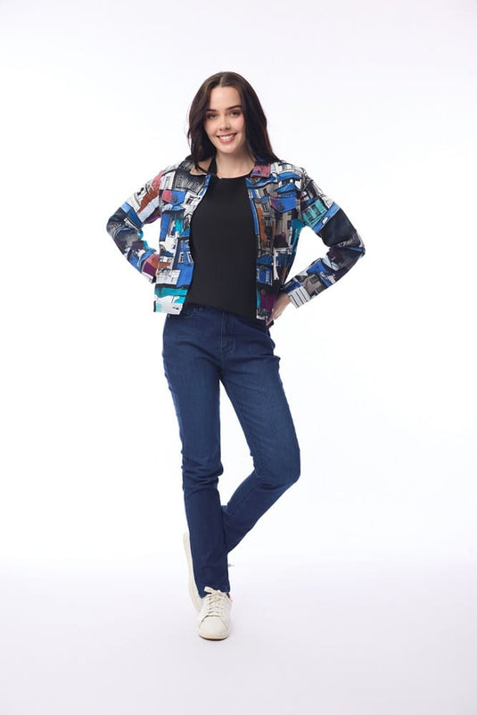 Orientique Womens Biker Jacket - Porto Blue