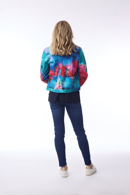 Orientique Womens Biker Jacket - Sail Boats