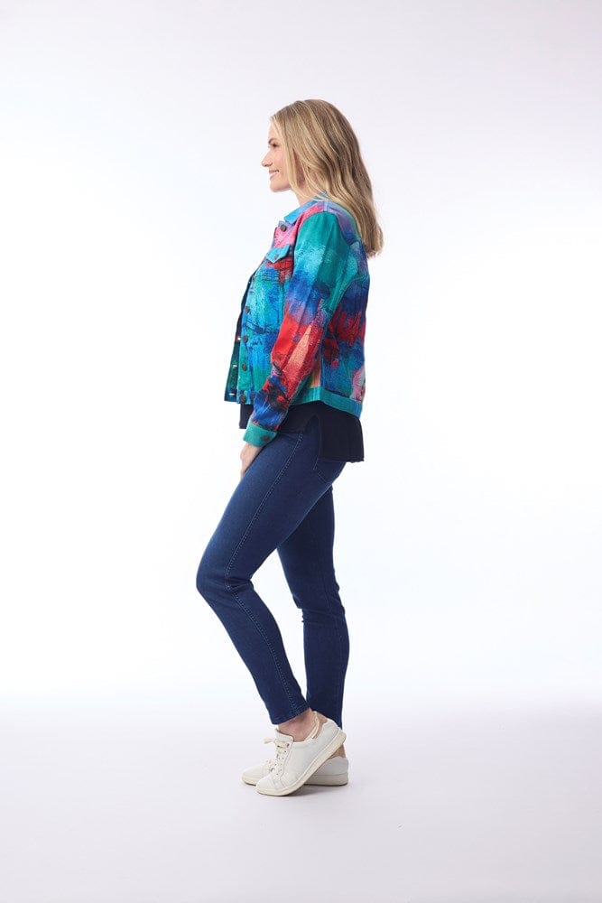 Load image into Gallery viewer, Orientique Womens Biker Jacket - Sail Boats
