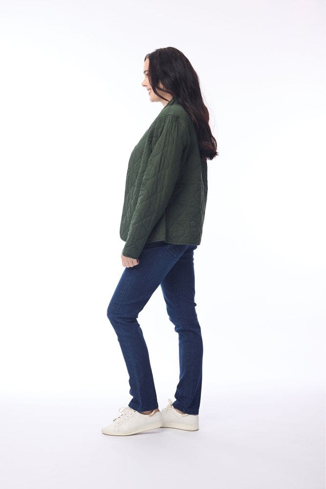 Load image into Gallery viewer, Orientique Womens Quilted Jacket - Military
