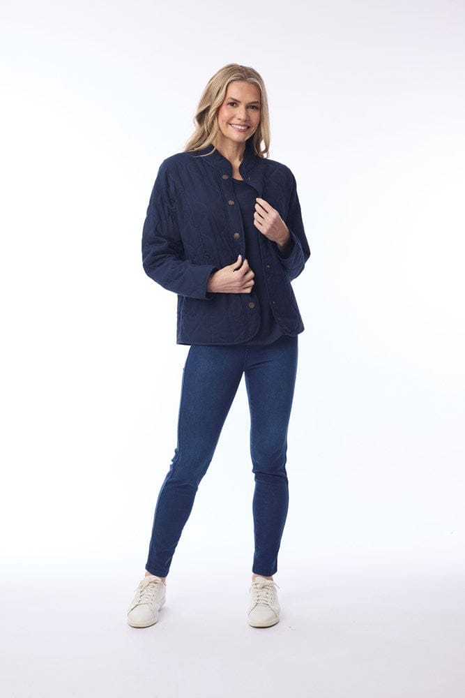 Load image into Gallery viewer, Orientique Womens Quilted Jacket - Navy
