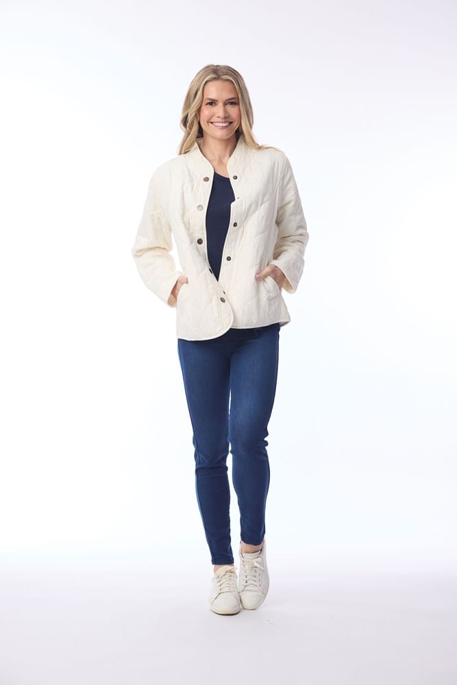 Load image into Gallery viewer, Orientique Womens Quilted Jacket - Winter White
