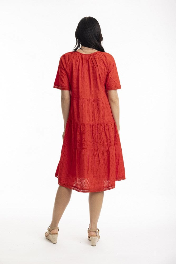 Load image into Gallery viewer, Orientique Womens Essential Layered Broderie Dress
