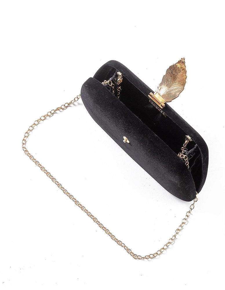 Load image into Gallery viewer, Gregory Ladner Womens Velvet Clutch with Leaf Clasp
