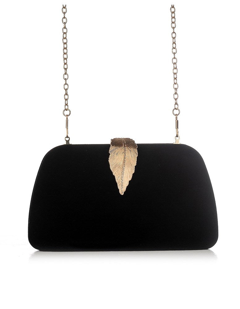 Load image into Gallery viewer, Gregory Ladner Womens Velvet Clutch with Leaf Clasp
