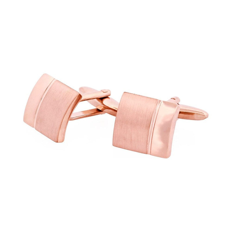 Load image into Gallery viewer, Cudworth Mens Brushed and Polished Rose Gold Plated Cufflinks
