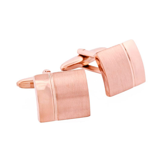 Cudworth Mens Brushed and Polished Rose Gold Plated Cufflinks