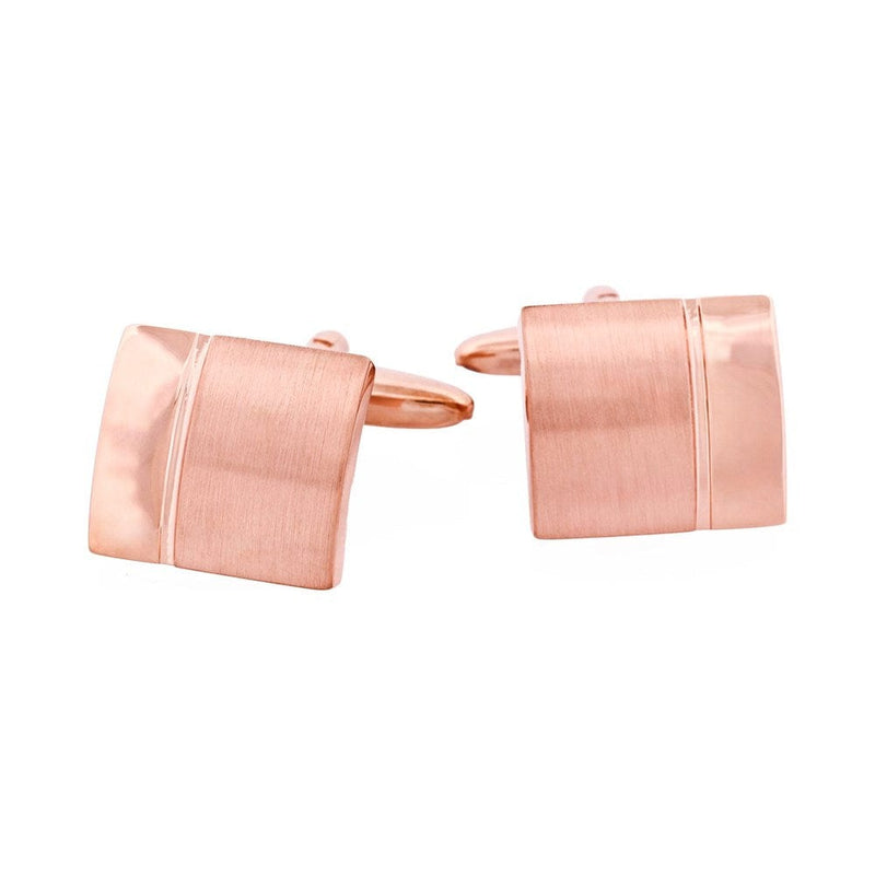 Load image into Gallery viewer, Cudworth Mens Brushed and Polished Rose Gold Plated Cufflinks
