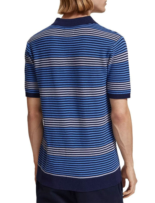 Scotch & Soda Mens Structured Stripe Knitted Polo