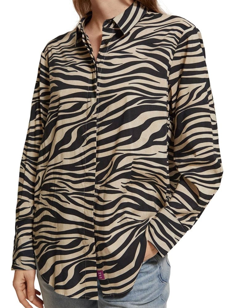 Load image into Gallery viewer, Scotch &amp; Soda Womens Relaxed Fit Shirt-Animal Print
