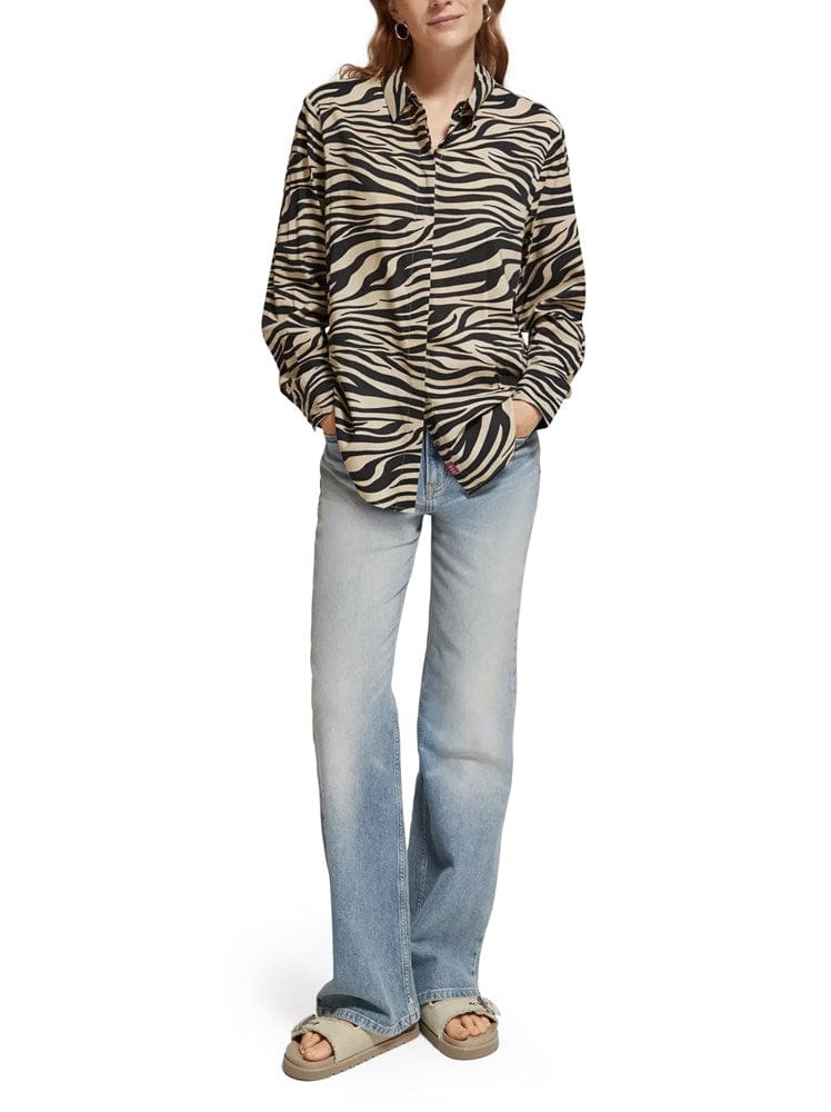 Load image into Gallery viewer, Scotch &amp; Soda Womens Relaxed Fit Shirt-Animal Print
