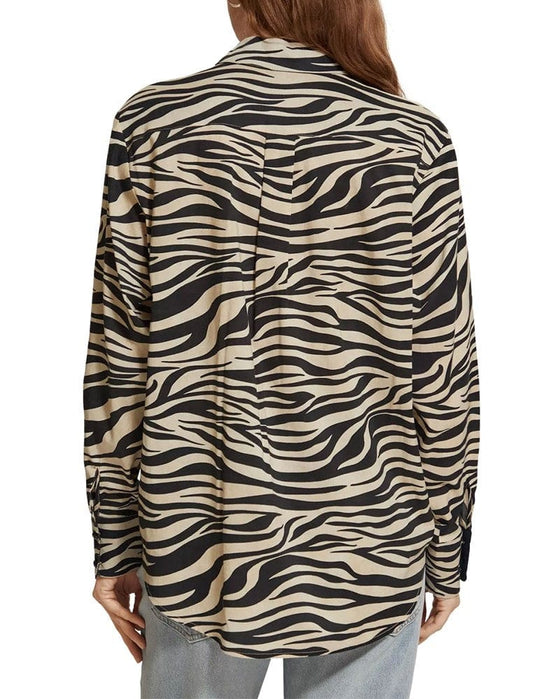 Scotch & Soda Womens Relaxed Fit Shirt-Animal Print