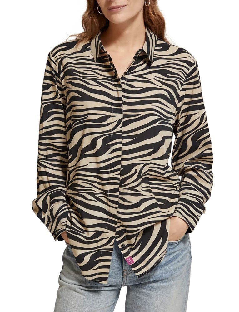 Load image into Gallery viewer, Scotch &amp; Soda Womens Relaxed Fit Shirt-Animal Print
