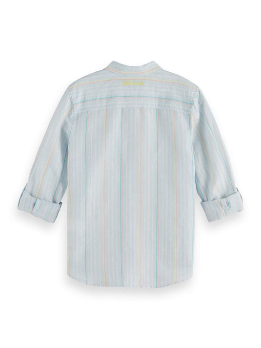 Scotch & Soda Kids Stripe Cotton Linen Shirt