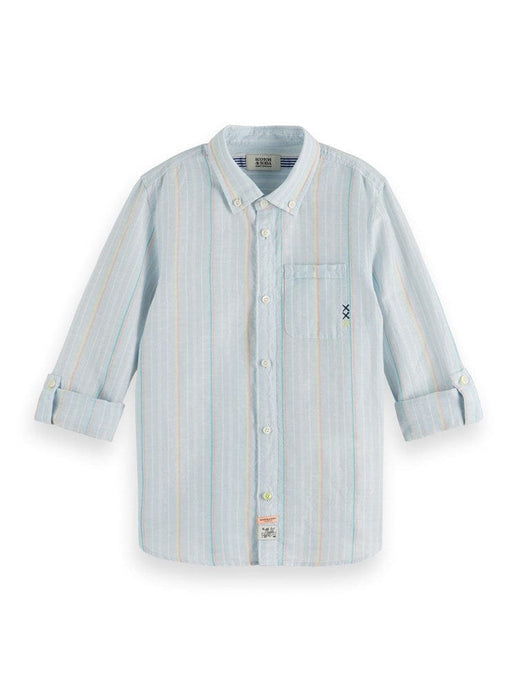 Scotch & Soda Kids Stripe Cotton Linen Shirt