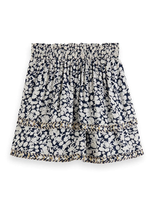 Scotch & Soda Kids Tiered Embroidered Mini Skirt