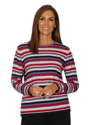 Load image into Gallery viewer, Sportswave Womens Yarn Dyed Cotton Stripe Crew
