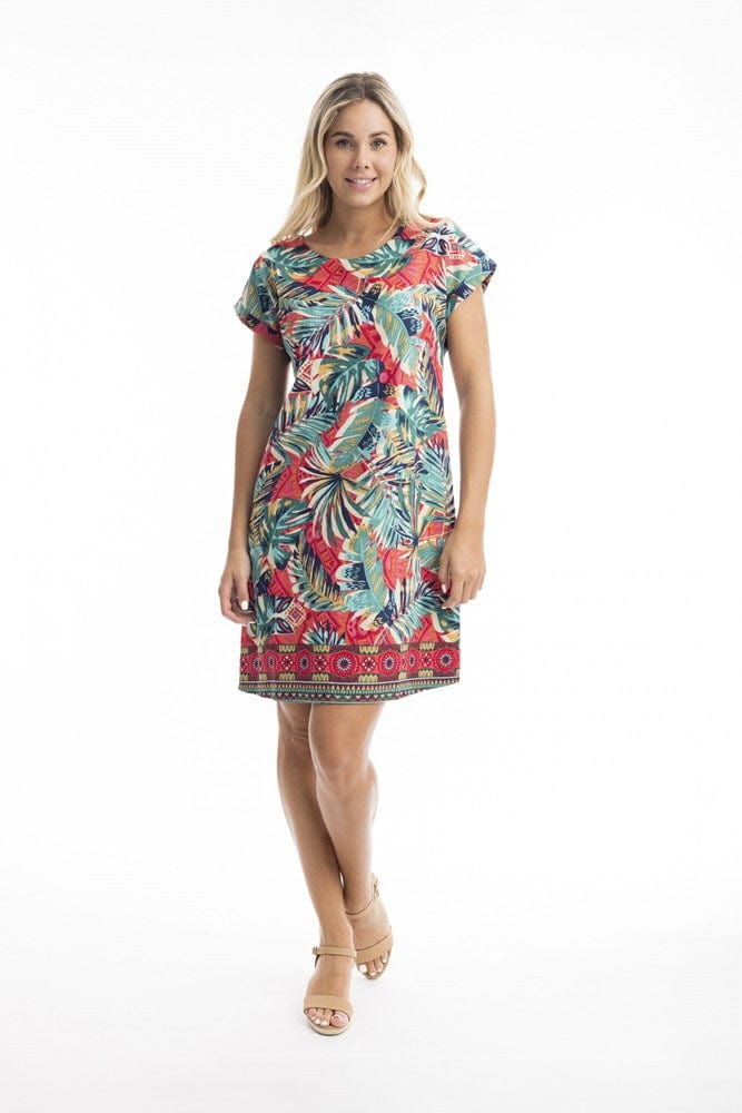 Load image into Gallery viewer, Orientique Womens Rio Short Sleeve Reversible Shift Dress
