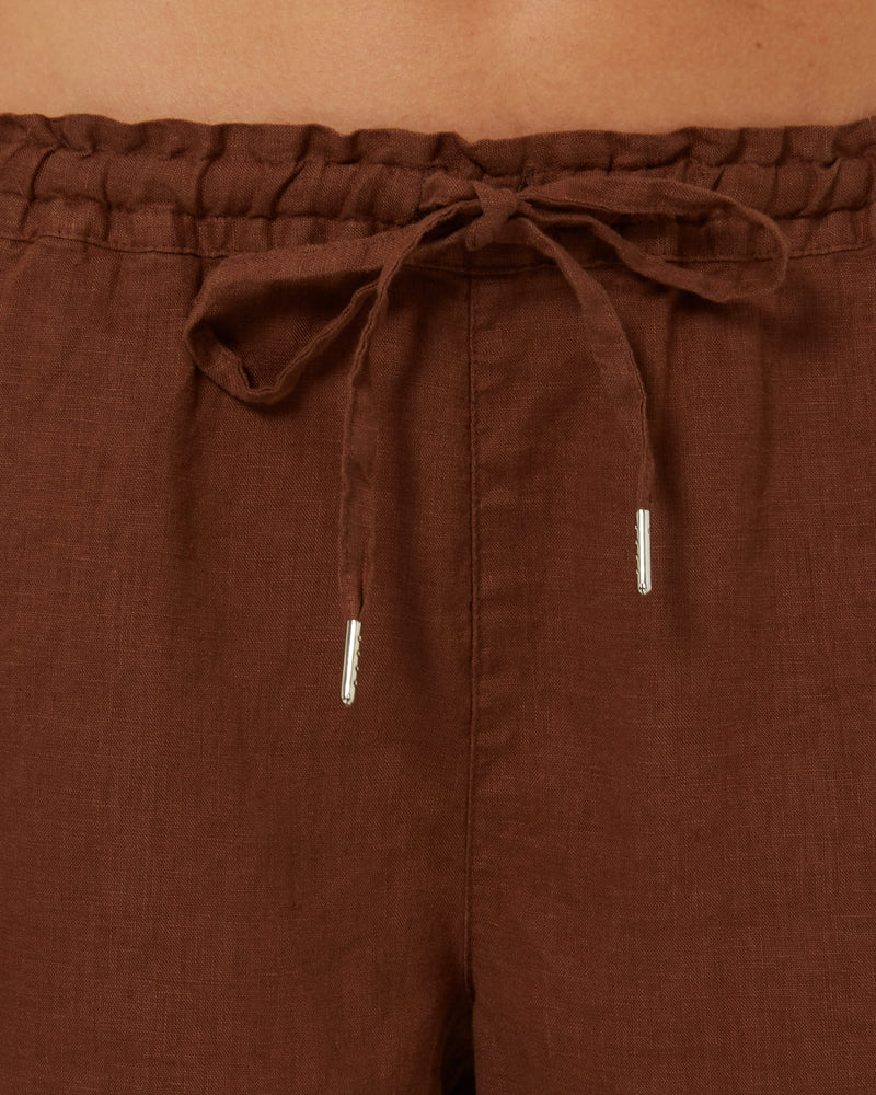 Load image into Gallery viewer, Pilbara Womens Olivia Linen Shorts - Cocoa Brown
