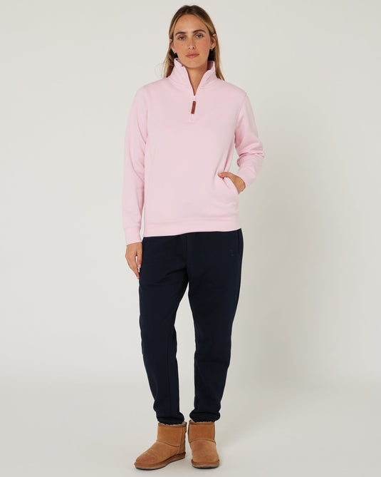 Pilbara Womens Zipper Closed Front Fleece Pullover - Pirouette