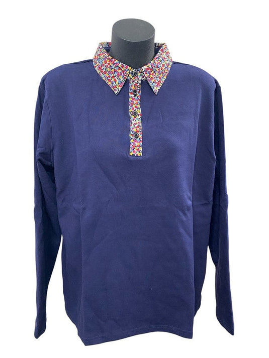 Murals Womens Half Button Jumper - Navy