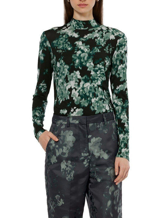 Scotch & Soda Womens Printed Mock Neck Long Sleeve Top