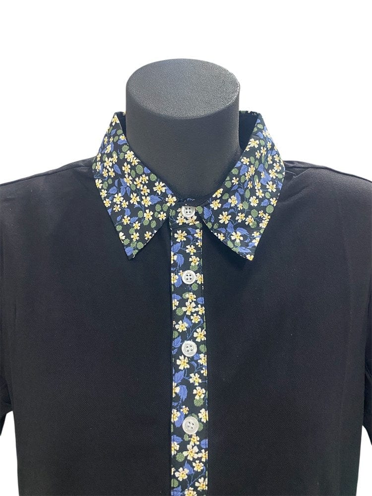 Load image into Gallery viewer, Murals Womens Print Collar Polo - Black

