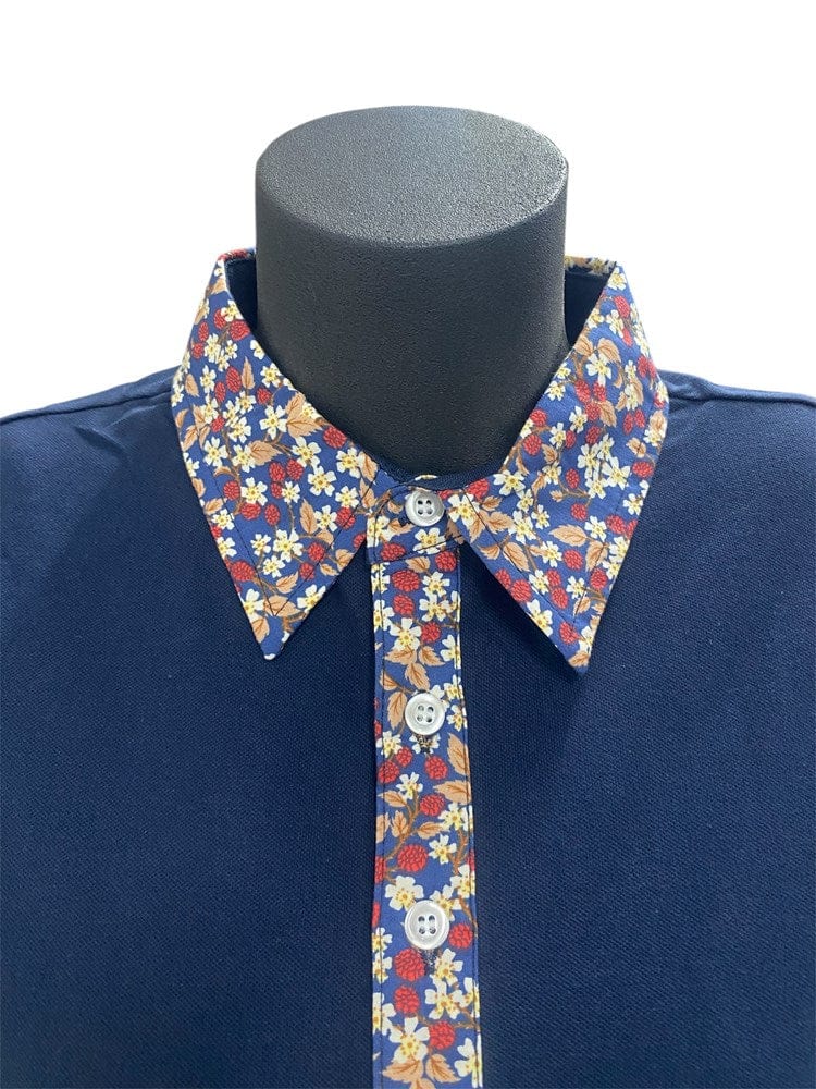 Load image into Gallery viewer, Murals Womens Print Collar Polo - Navy
