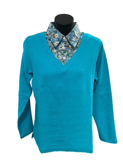 Murals Womens Collard Fleece V-Neck Jumper