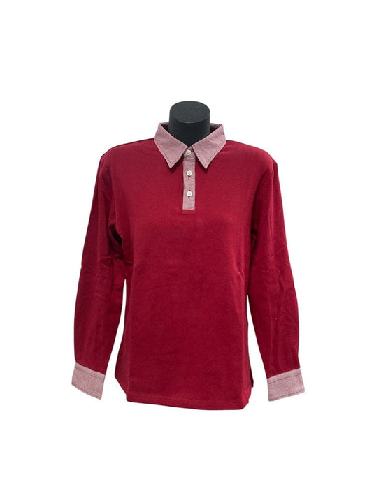 Murals Womens Half Button Jumper - Maroon