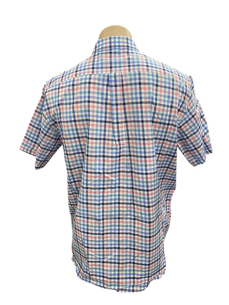 Load image into Gallery viewer, Country Tradition Mens James Short Sleeve Shirt - Blue/Navy/Pink
