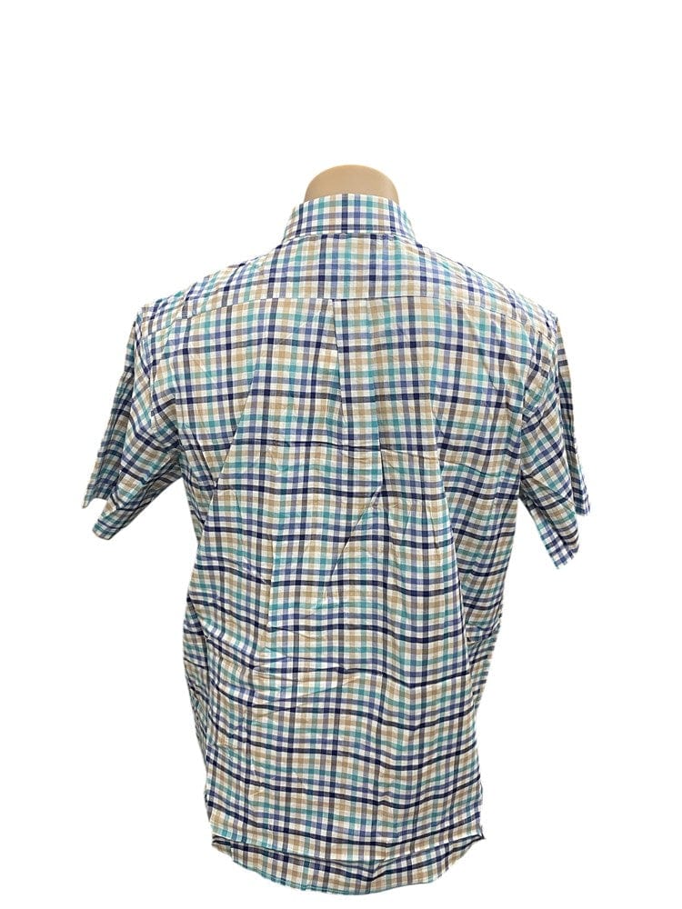 Load image into Gallery viewer, Country Tradition Mens James Short Sleeve Shirt - Mint/Navy/Tan
