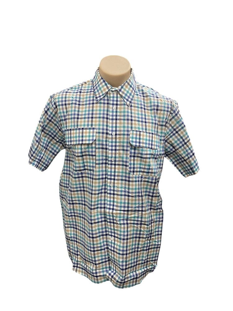 Load image into Gallery viewer, Country Tradition Mens James Short Sleeve Shirt - Mint/Navy/Tan
