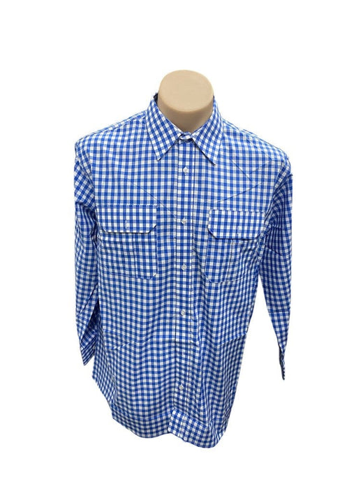 Country Tradition Mens Michael Long Sleeve Shirt - Blue