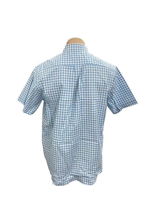 Country Tradition Mens Samuel Short Sleeve Shirt - Blue/Green