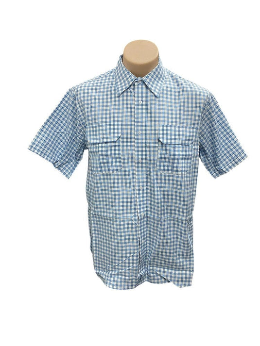 Country Tradition Mens Samuel Short Sleeve Shirt - Blue/Green