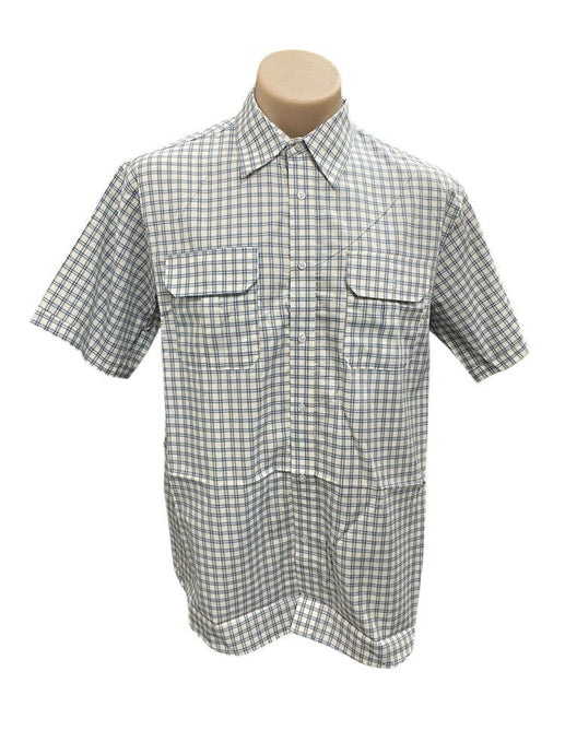 Country Tradition Mens Samuel Short Sleeve Shirt - Mustard/Blue