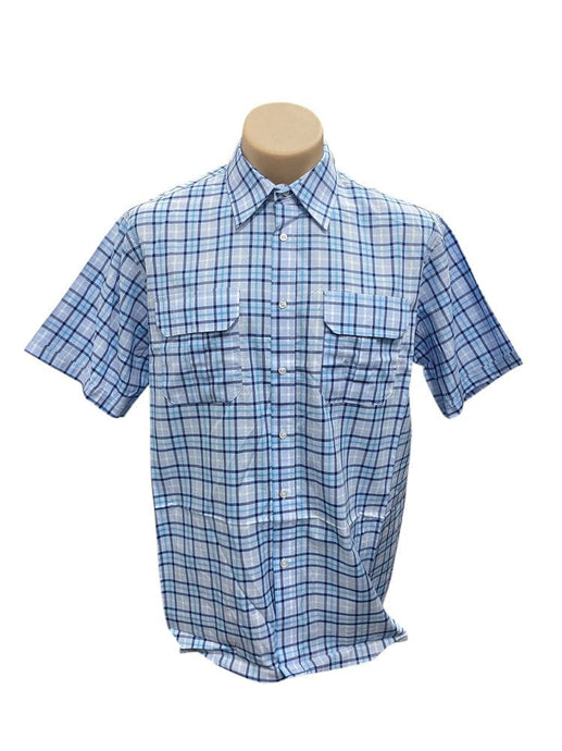 Country Tradition Mens Frederick Short Sleeve Shirt - Blue