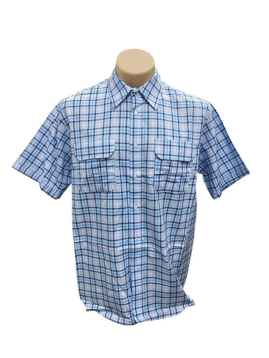 Country Tradition Mens Frederick Short Sleeve Shirt - Blue