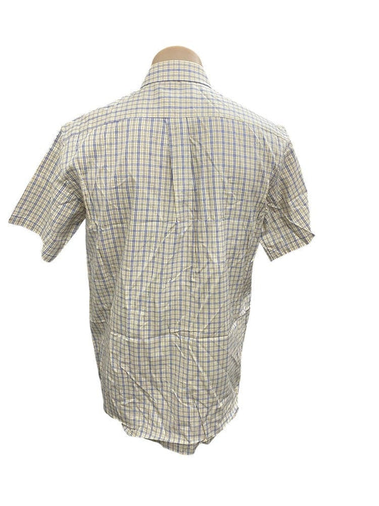 Country Tradition Mens Garry Short Sleeve Shirt - Navy/Lemon