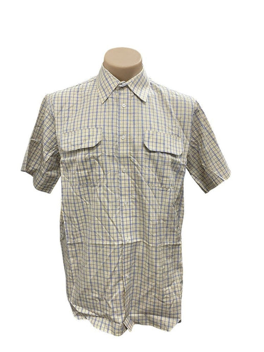 Country Tradition Mens Garry Short Sleeve Shirt - Navy/Lemon