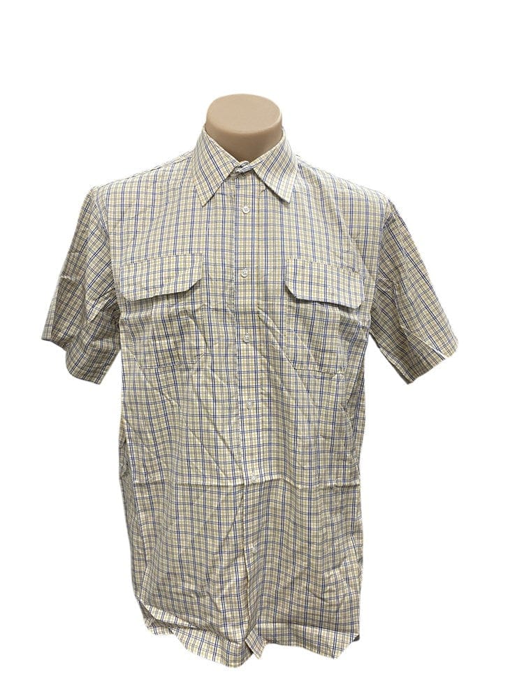 Load image into Gallery viewer, Country Tradition Mens Garry Short Sleeve Shirt - Navy/Lemon

