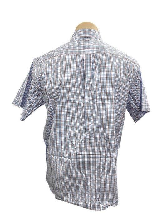 Country Tradition Mens Garry Short Sleeve Shirt - Red/Blue