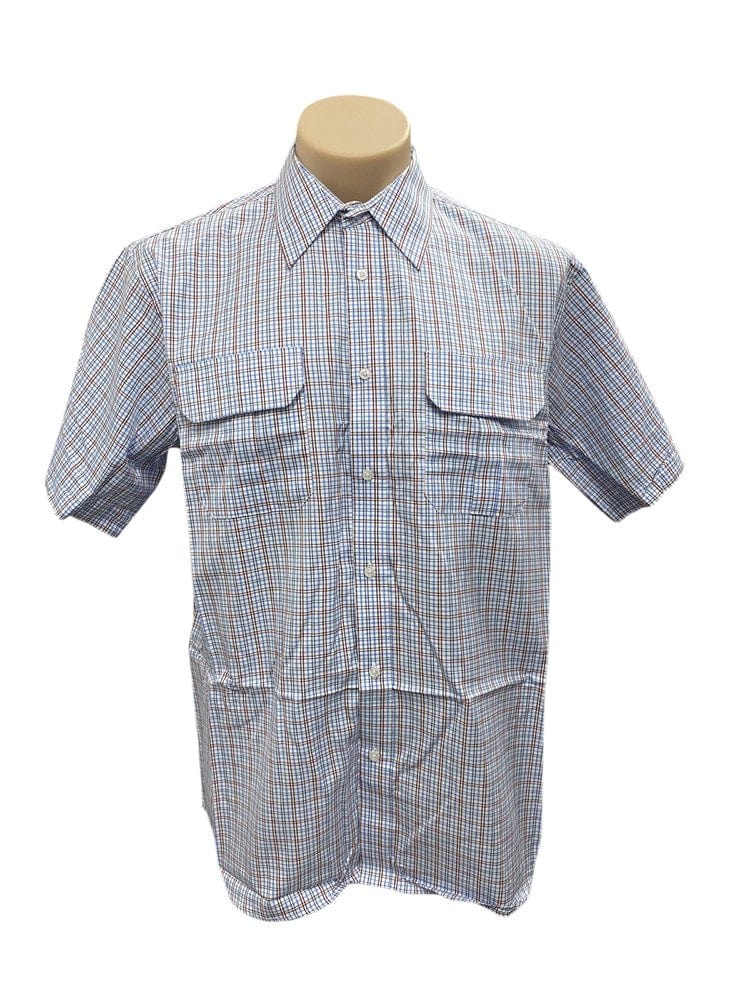Load image into Gallery viewer, Country Tradition Mens Garry Short Sleeve Shirt - Red/Blue
