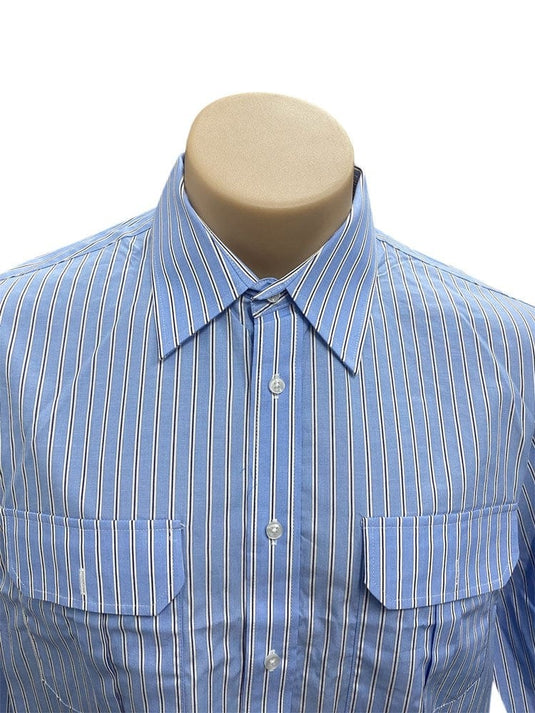 Country Tradition Mens Matthew Long Sleeve Shirt - Blue
