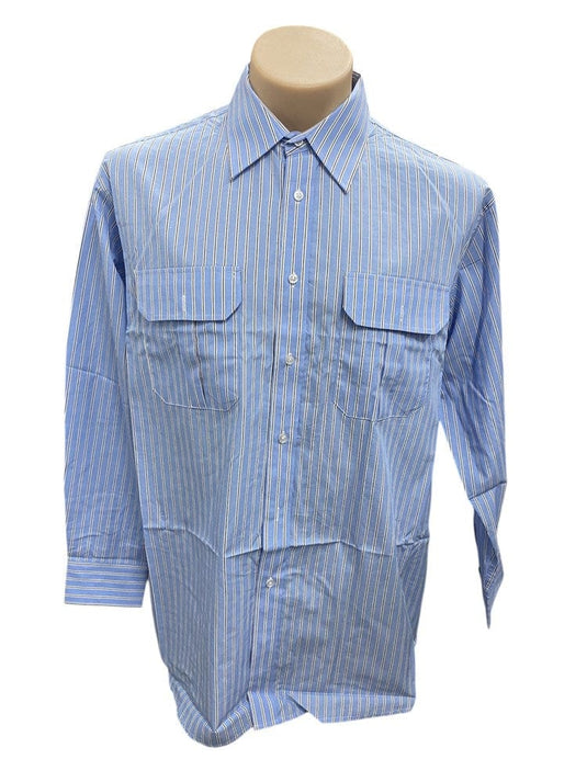 Country Tradition Mens Matthew Long Sleeve Shirt - Blue