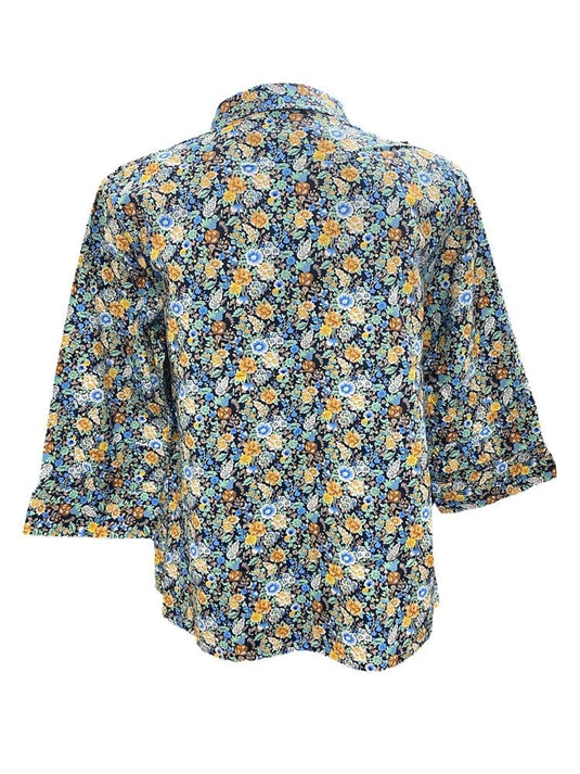 Country Classic Womens Laurel 3/4 Sleeve Shirt - Blue