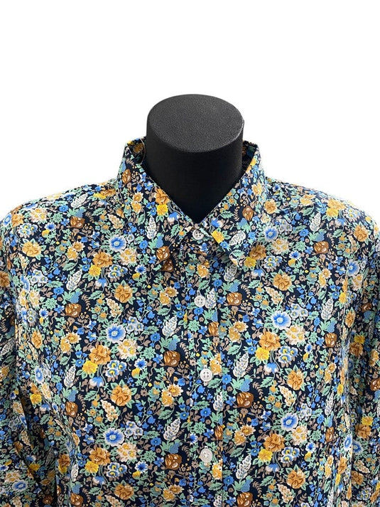 Country Classic Womens Laurel 3/4 Sleeve Shirt - Blue