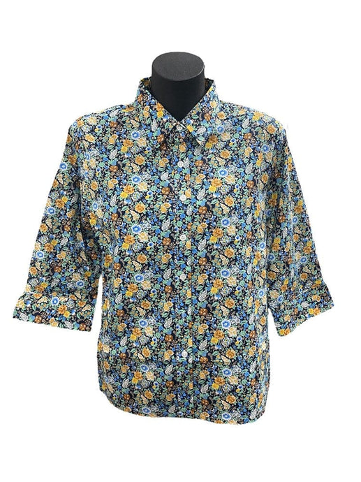 Country Classic Womens Laurel 3/4 Sleeve Shirt - Blue